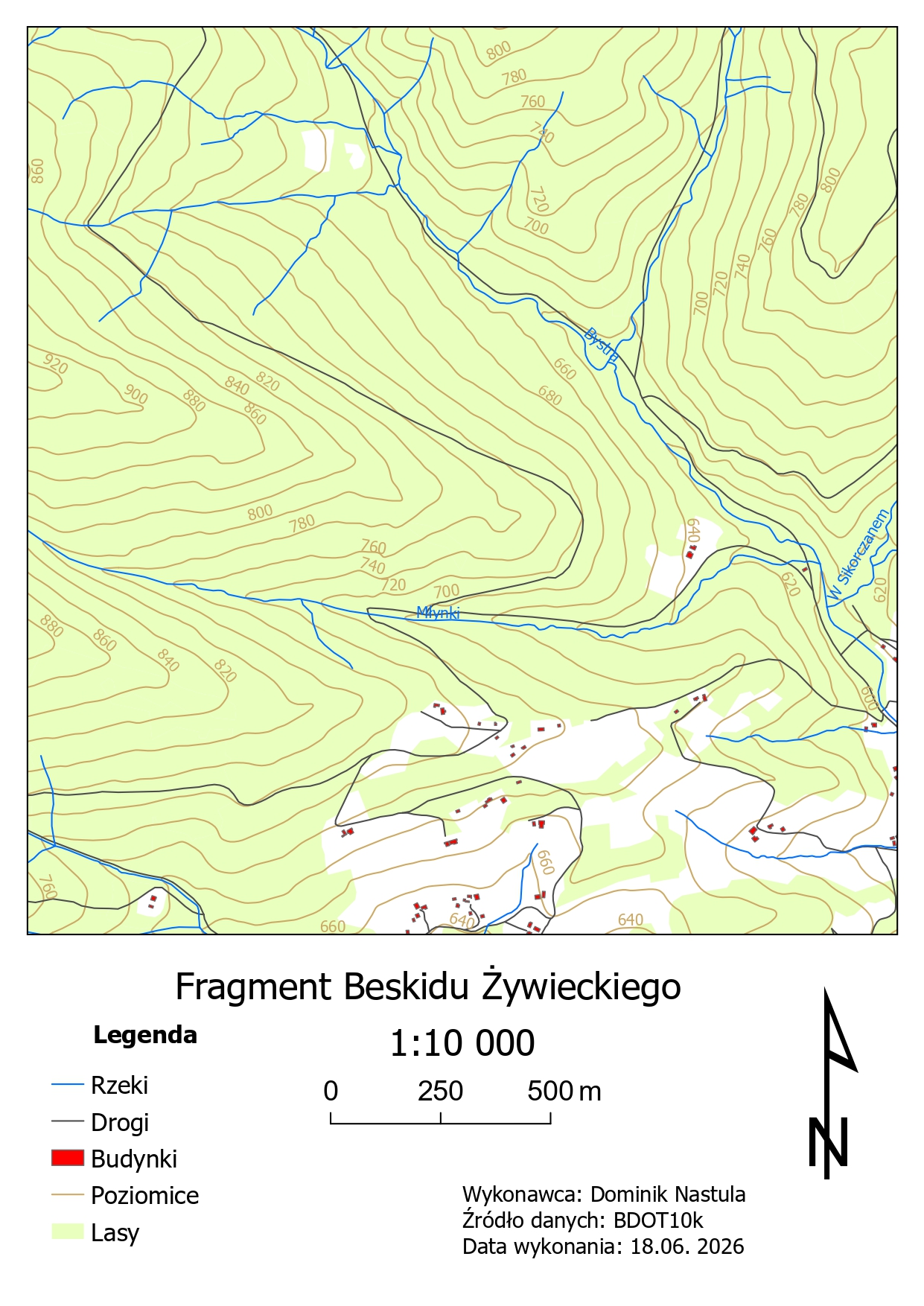 Opracowanie kartograficzne Beskid Żywiecki